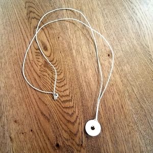 Super Long White Leather, Mother of Pearl Necklace